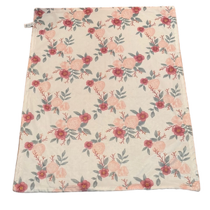 Catherine Malandrino Thick Soft Baby Blanket Floral Pink Reversible Lovey
